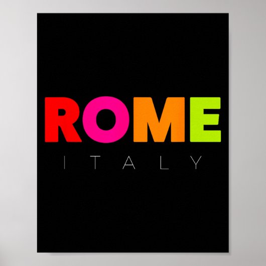 Cool Men's Women's Kids Colorful Rome Italy Graphi ポスター (正面)