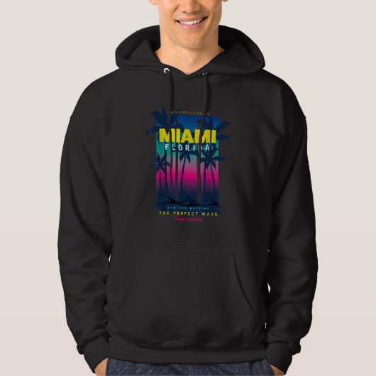 Cool Miami Florida USA Illustration  Graphic Desig パーカ (正面)