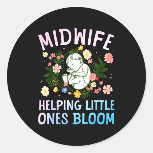 Cool Midwife Art For Women Midwifery Doula Nursing ラウンドシール (正面)