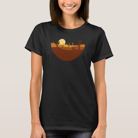 Cool minimalist desert landscape wild west style tシャツ (正面)