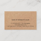 Cool Minimalist Printed Kraft Black Bold HairSalon 名刺 (裏面)