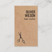 Cool Minimalist Printed Kraft Black Bold HairSalon 名刺 (正面)
