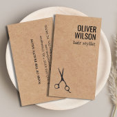 Cool Minimalist Printed Kraft Black Bold HairSalon 名刺