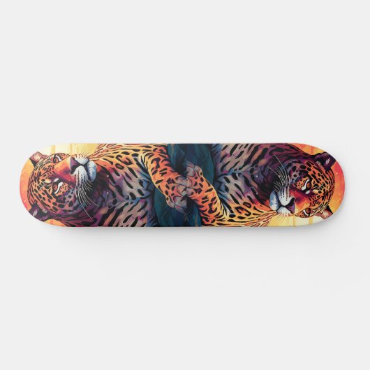 Cool Mirror Image Tropical Tiger Skateboard スケートボード (横)