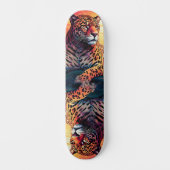 Cool Mirror Image Tropical Tiger Skateboard スケートボード (正面)