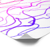 cool modern abstract colorful wavy painted lines ポスター (角)