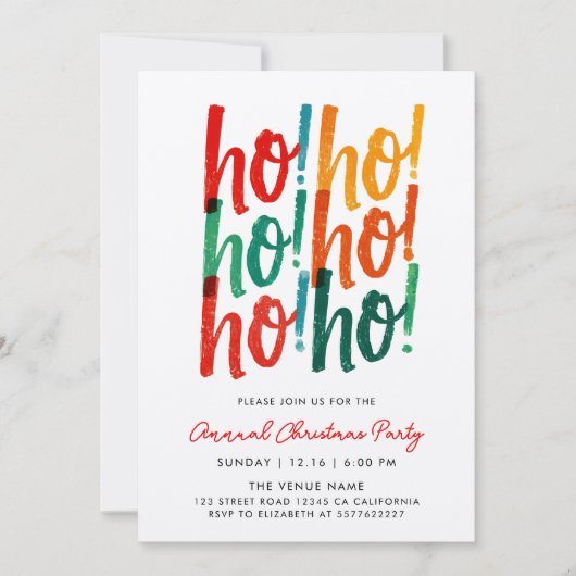 Cool Modern Colorful Christmas Calligraphy Script 招待状 (正面)