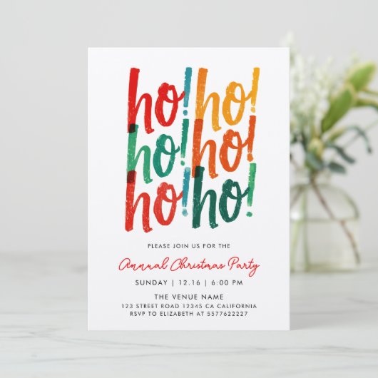 Cool Modern Colorful Christmas Calligraphy Script 招待状 (スタンド正面)