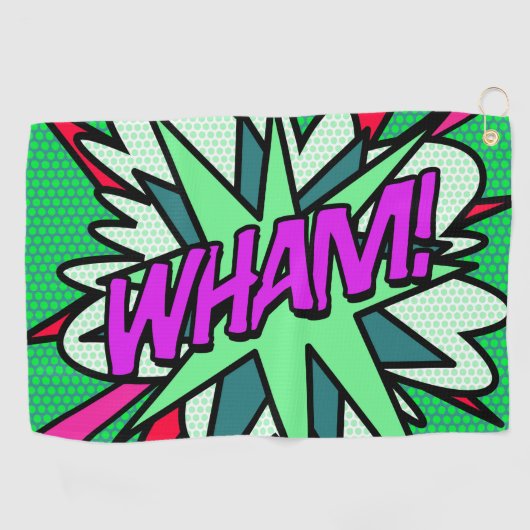 Cool Modern Comic Book WHAM Superhero ゴルフタオル (横)