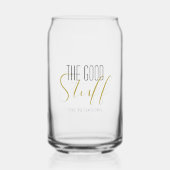 Cool Modern Elegant Good Stuff Gold Black Name ガラス缶 (正面)