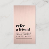 Cool Modern Faux Rose Gold Bold Beauty Salon 紹介カード (正面)