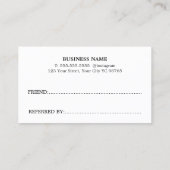 Cool Modern Faux Rose Gold Bold Beauty Salon 紹介カード (裏面)