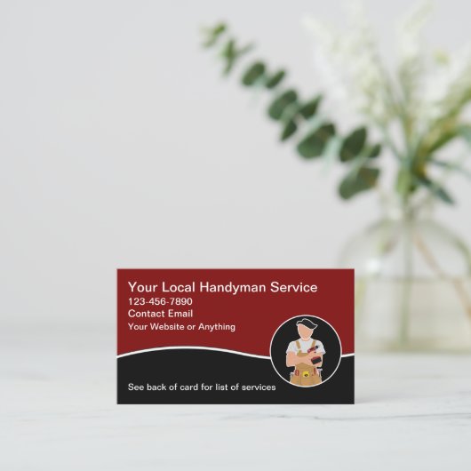 Cool Modern Handyman Services New 名刺 (スタンド正面)
