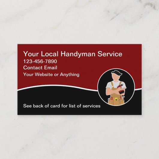 Cool Modern Handyman Services New 名刺 (正面)