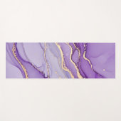 Cool Modern Purple Marble Gold Glitter  ヨガマット (正面(横))