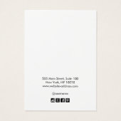 Cool Modern White Monogram Earring Display Card (裏面)