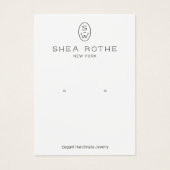 Cool Modern White Monogram Earring Display Card (正面)