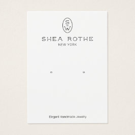 Cool Modern White Monogram Earring Display Card