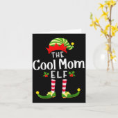 Cool Mom Christmas Elf Matching Pajama X-mas Party カード (黄色い花)