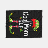 Cool Mom Christmas Elf Matching Pajama X-mas Party フリースブランケット (正面(横))