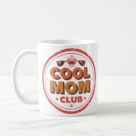 Cool Mom Club | Retro Badge Logo コーヒーマグカップ (左)