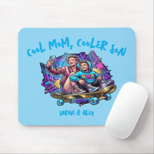 Cool Mom Cooler Son オリジナルネーム レトロマウスパッド マウスパッド
