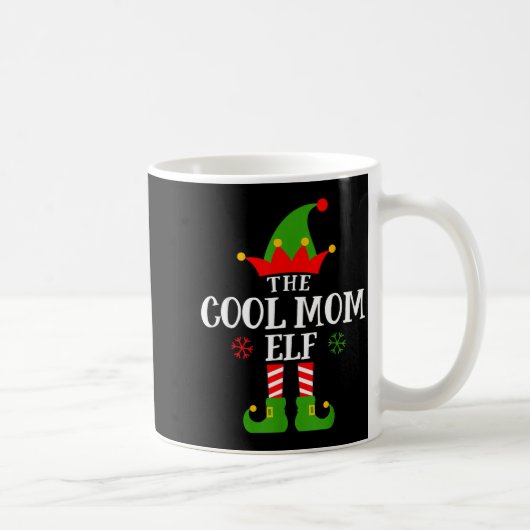 Cool Mom Elf Funny Matching Family Christmas Pajam コーヒーマグカップ (右)