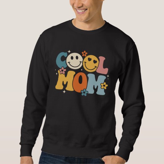 Cool Mom Happy Mother s Day Groovy Retro Best Mom  スウェットシャツ (正面)