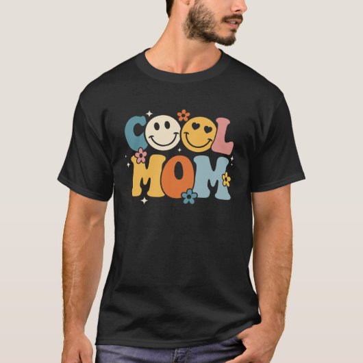 Cool Mom Happy Mother s Day Groovy Retro Best Mom  Tシャツ (正面)