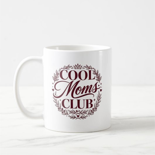 Cool Moms CLUB モダンなタイポグラフィ コーヒーマグカップ (左)