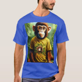 Cool Monkey Art Men’s T-Shirt | Trendy Blue Graphi Tシャツ (正面)