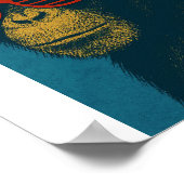 Cool Monkey with Red Sunglasses ポスター (角)