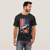 Cool Monster Truck Kids Distressed USA American Fl Tシャツ (正面フル)