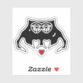 Cool Monster with Scar and Heart Cartoon Creature シール (シート)