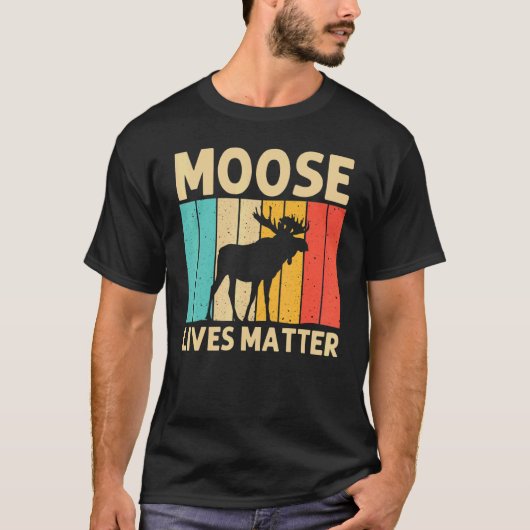 Cool Moose For Men Women Moose Alaska Moose Elk Hu Tシャツ (正面)