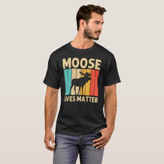 Cool Moose For Men Women Moose Alaska Moose Elk Hu Tシャツ (正面フル)