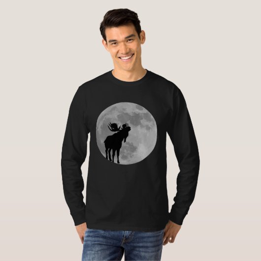 Cool Moose  Moon    Howling Moose Tシャツ (正面フル)