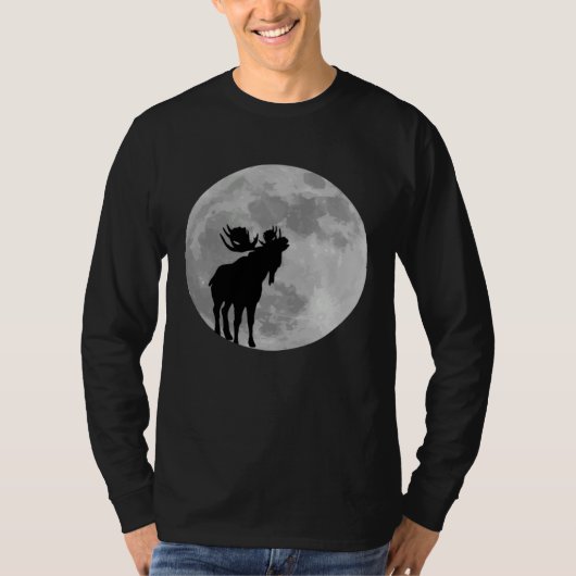 Cool Moose  Moon    Howling Moose Tシャツ (正面)