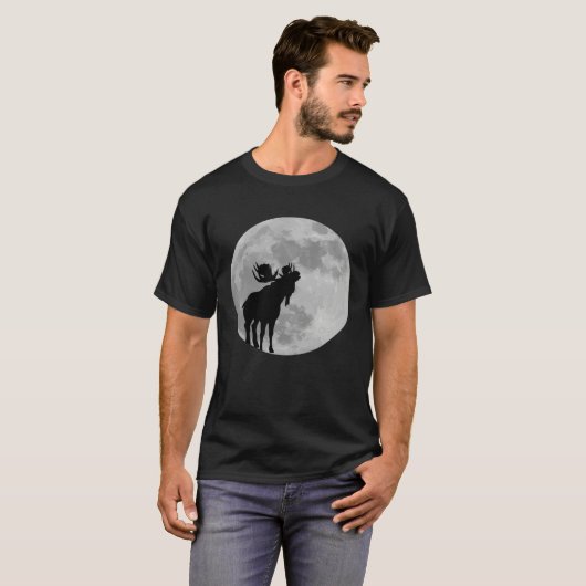 Cool Moose  Moon    Howling Moose Tシャツ (正面フル)