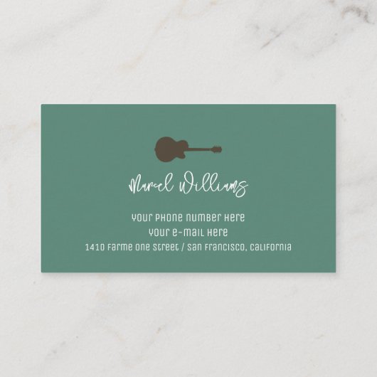 Cool Music Business Card for Guitarists 名刺 (裏面)