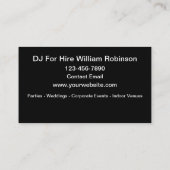Cool Music DJ For Hire 名刺 (裏面)