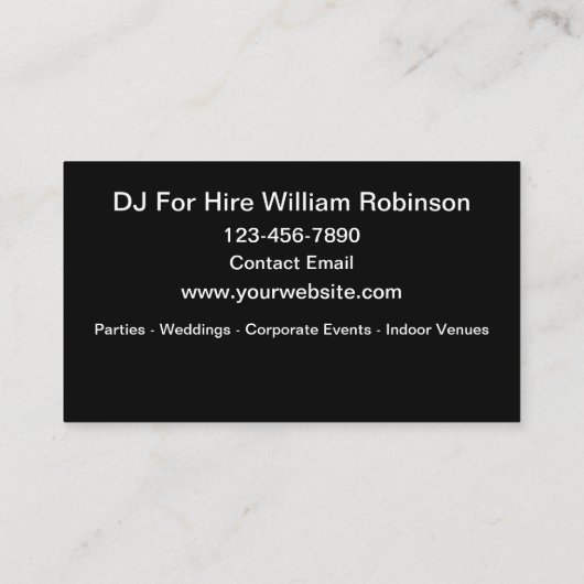 Cool Music DJ For Hire 名刺 (裏面)