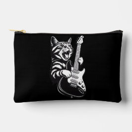 Cool Music Love | Rock Cat Playing Electric Guitar アクセサリーポーチ