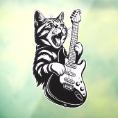 Cool Music Love | Rock Cat Playing Electric Guitar ウィンドウサイン (シート3)