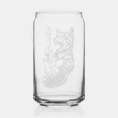 Cool Music Love | Rock Cat Playing Electric Guitar ガラス缶 (裏面)