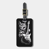 Cool Music Love | Rock Cat Playing Electric Guitar ラゲッジタグ (正面縦)
