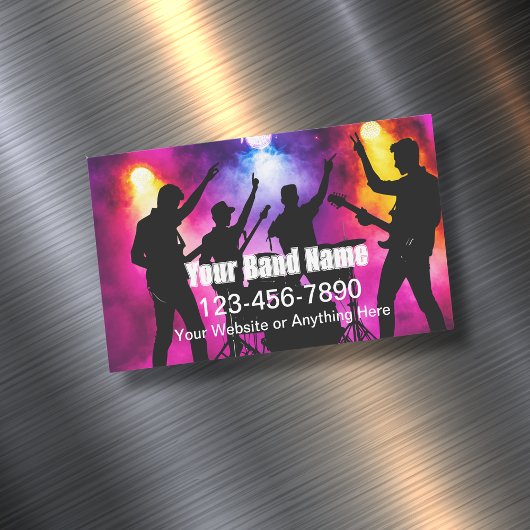 Cool Musician Band For Hire Business Card Magnets マグネット名刺