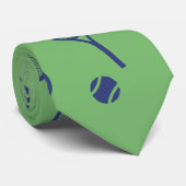Cool Navy Blue Tennis Racquets Ball Pattern Green ネクタイ (ロール)