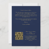 Cool Navy Golden Romantic Wedding 3 Multi Photos セーブザデート (裏面)