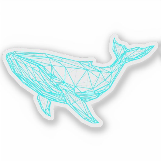 Cool Neon Whale Cyberpunk Sticker シール (正面)